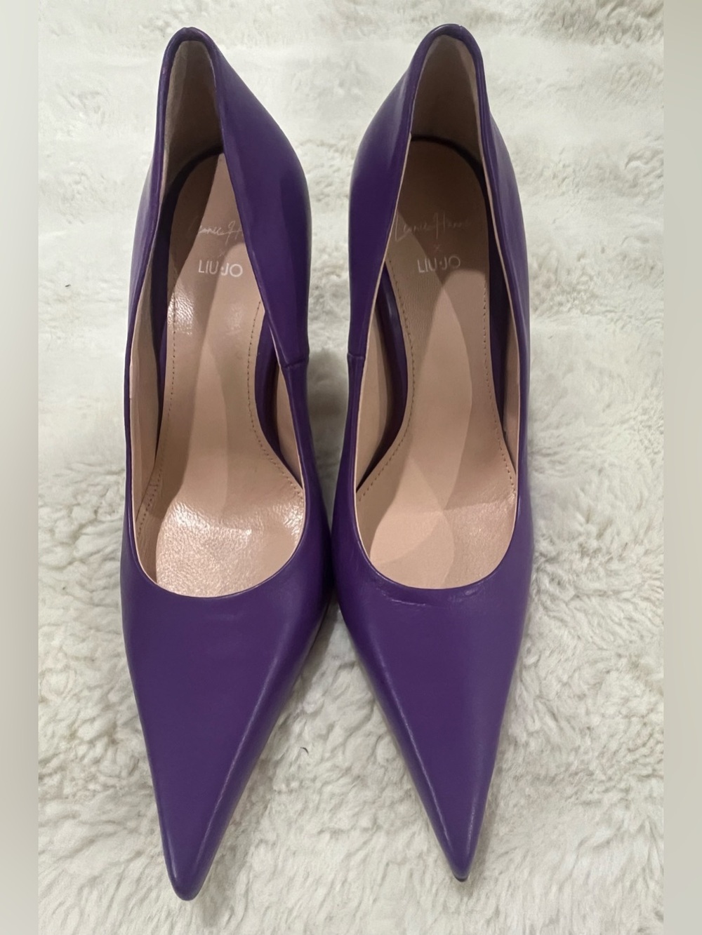 Liu Jo Court Leonie Hanne Violet Pointed-Toe Leather Pumps